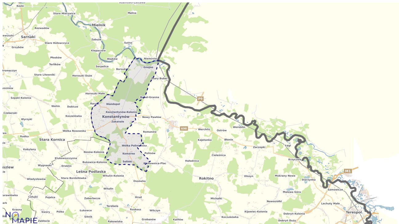 Mapa obszarów ochrony przyrody Konstantynowa